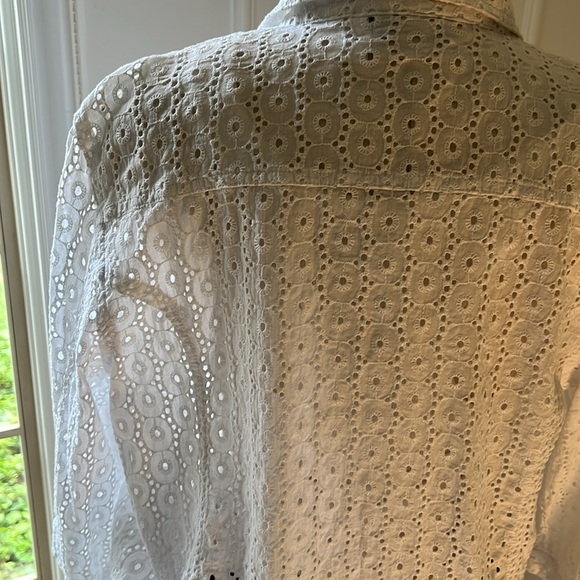 Cotton Eyelet 3/4 sleeve Jacket - Picture 5 of 12
